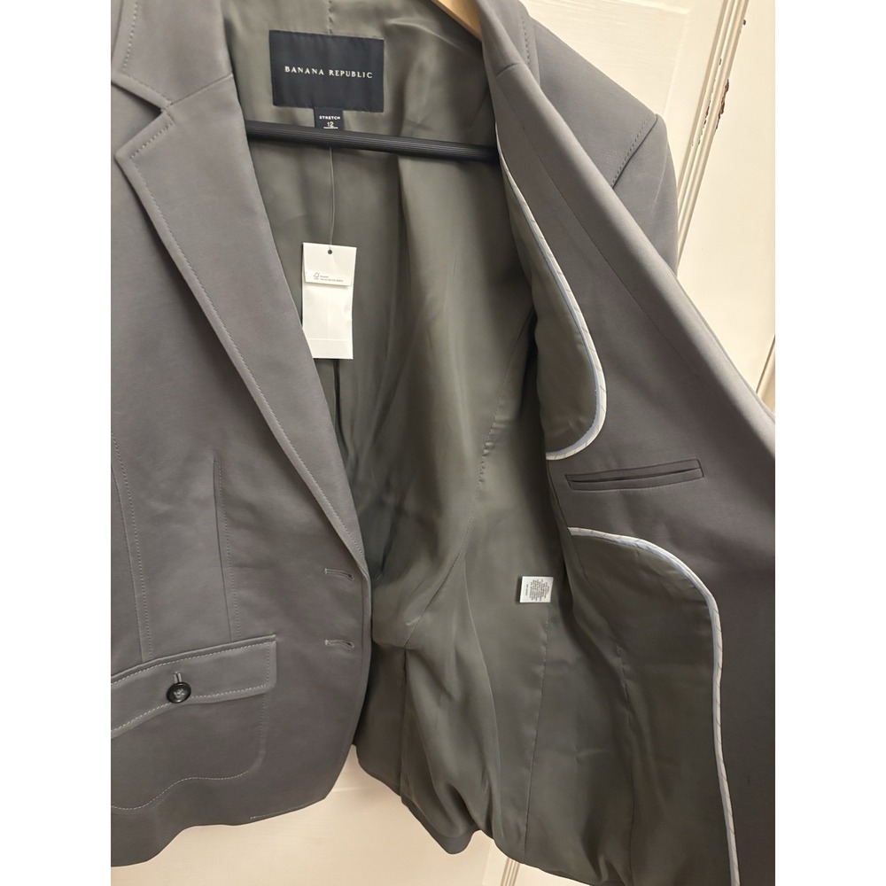Banana‎ Republic Women's Gray Tailored Two Button Blazer Lined Size 12 $149 NWOT - Picture 5 of 7